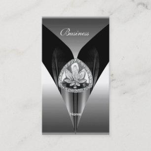 Visitenkarte Elegant Silber Schwarz Chrom Elite 2a