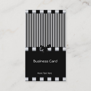 Visitenkarte Elegante Art Deco Schwarz Weiß Silber