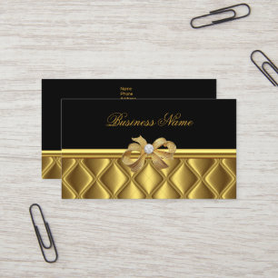 Visitenkarte Elegante Gold Bow Tile Schwarz