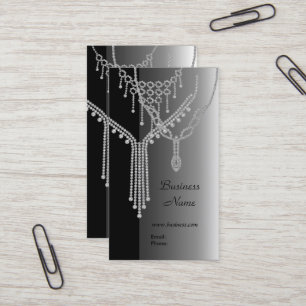 Visitenkarte Elegante Juwelen Silber Grau