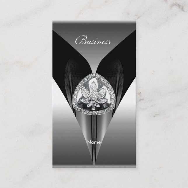 Visitenkarte Elegante Silver Black Chrome Elite 2a (Vorderseite)