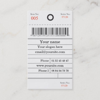 Visitenkarte etikettiert