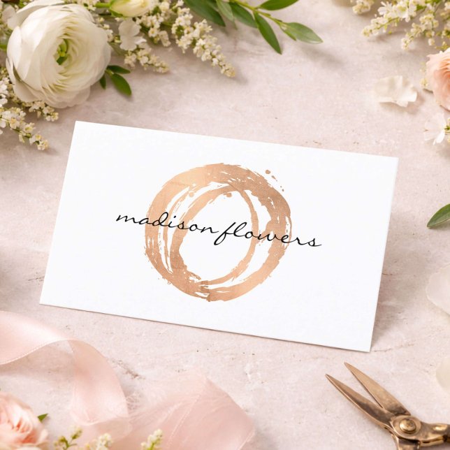 Visitenkarte Florist Rose-Gold-Logo (Von Creator hochgeladen)