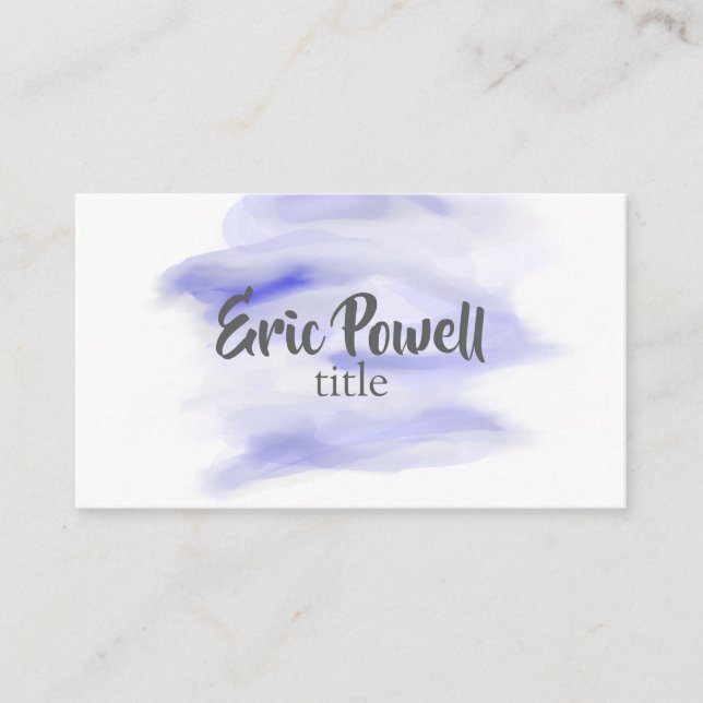 Visitenkarte für Aquarellblau (Vorderseite)