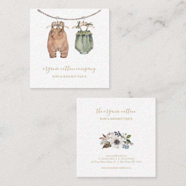 Visitenkarte für Baby- und Kinderkleidung (Vorne/Hinten)
