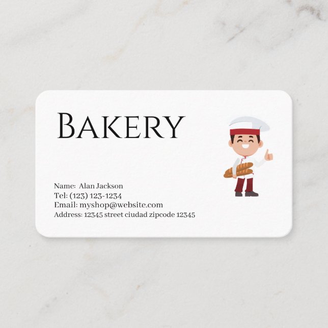 Visitenkarte für Bäckerei (Vorderseite)