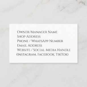 Visitenkarte für Bekleidungsgeschäft - Modernes, s