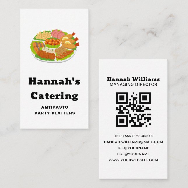 Visitenkarte für Black & White Catering  (Vorne/Hinten)