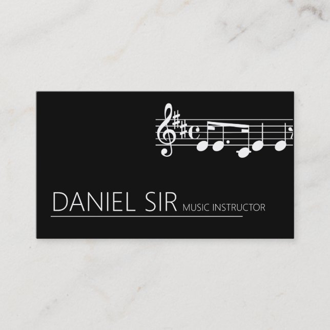 Visitenkarte für den beruflichen Musiklehrer (Vorderseite)