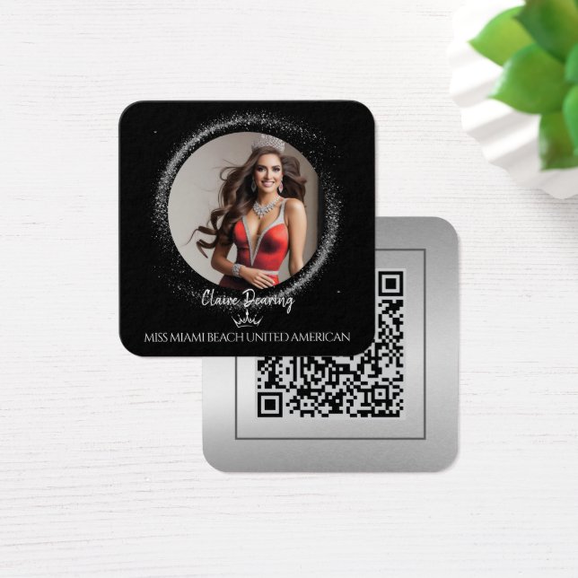 Visitenkarte für Diamantstaub QR Foto (Schreibtisch)