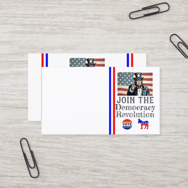 Visitenkarte für die Demokratische Revolution (Vorderseite/Rückseite Beispiel)