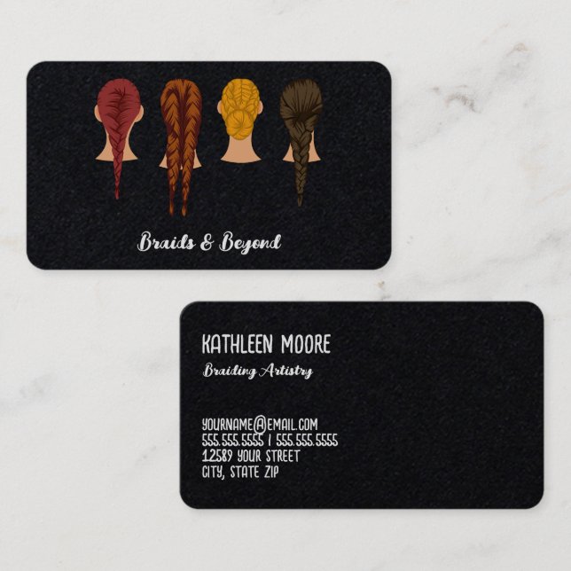 Visitenkarte für die Haarspflege (Vorne/Hinten)