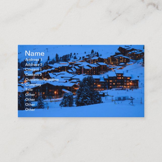 Visitenkarte für die Winterlandschaft (Vorderseite)