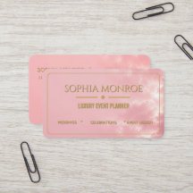 Visitenkarte für Eventplaner in Blush Pink und Gol
