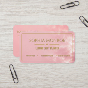 Visitenkarte für Eventplaner in Blush Pink und Gol