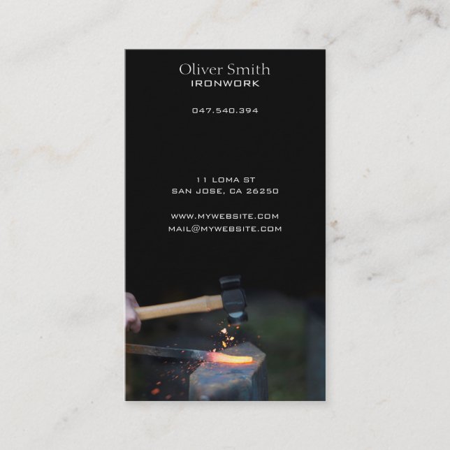 Visitenkarte für Ferroner oder Eisenwaren (Vorderseite)