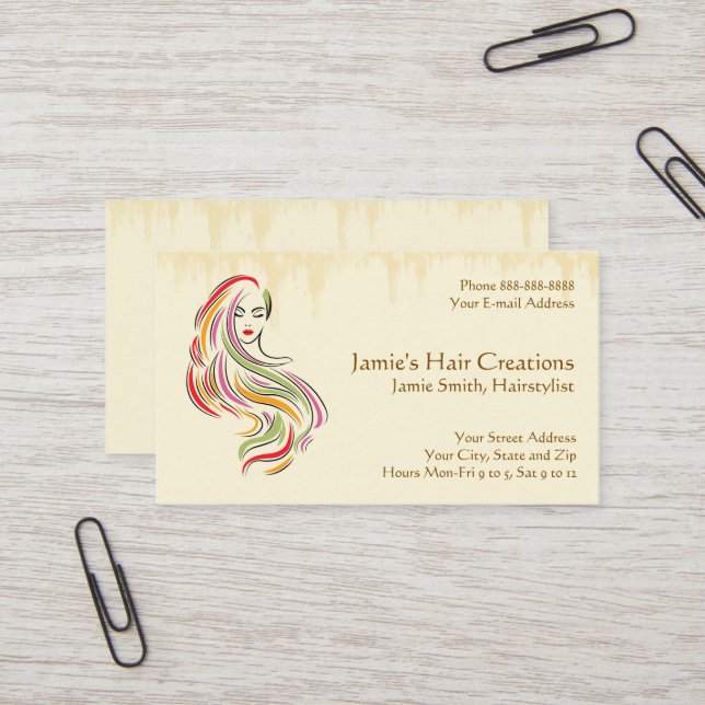Visitenkarte für Friseursalon (Vorderseite/Rückseite Beispiel)