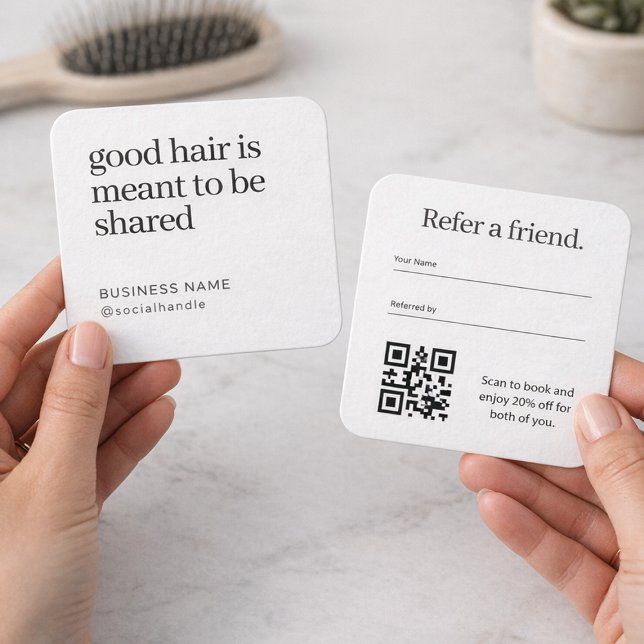 Visitenkarte für Friseursalons mit QR-Code (Von Creator hochgeladen)
