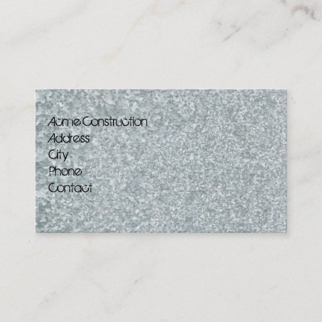 Visitenkarte für galvanisiertes Metall (Vorderseite)