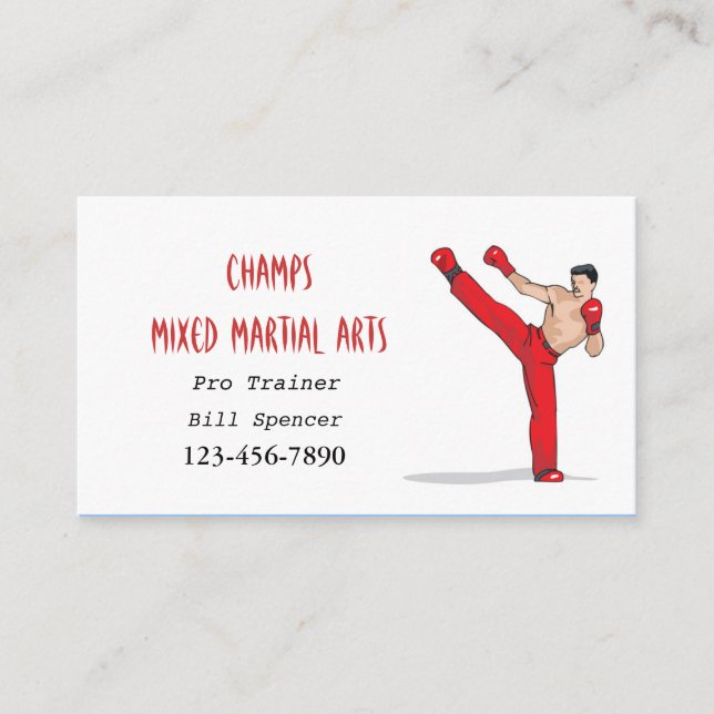 Visitenkarte für gemischte Kampfkunst (Vorderseite)