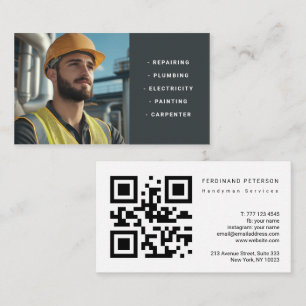 Visitenkarte für Handwerkerdienste mit Foto