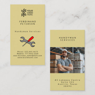 Visitenkarte für Handwerkerdienstleistungen mit Te