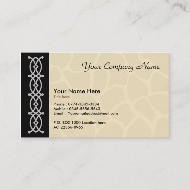 Visitenkarte für Künstler (Vorderseite)