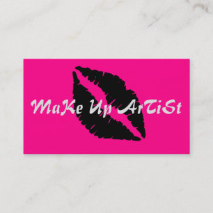 Visitenkarte für Make-up-Artist in Pink und Schwar