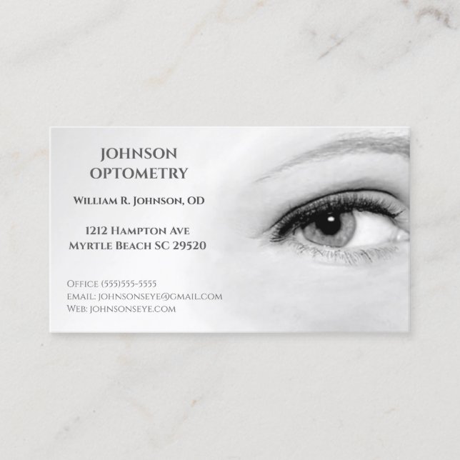 Visitenkarte für Optometriker/Optometrie (Vorderseite)