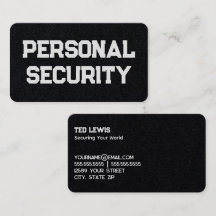 Visitenkarte für persönliche Sicherheit