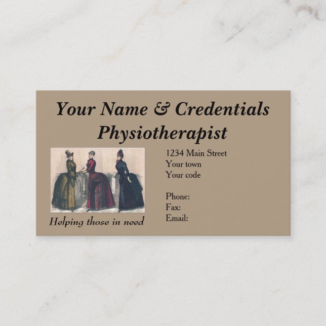 Visitenkarte für Physiotherapeuten - so Spaß (Vorderseite)