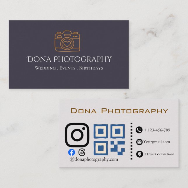 Visitenkarte für professionelle Fotografen (Vorne/Hinten)
