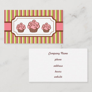 Visitenkarte für rosa Schokoladen-Cupcakes
