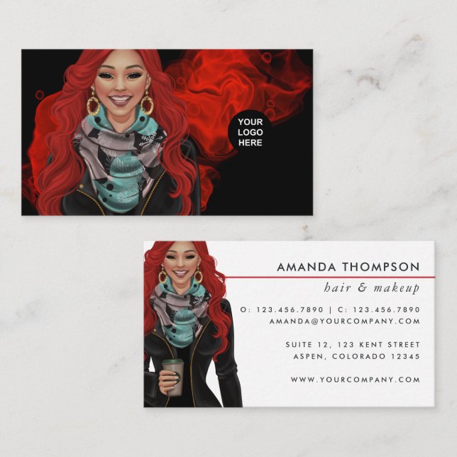 Visitenkarte für Rote Haare (Vorne/Hinten)
