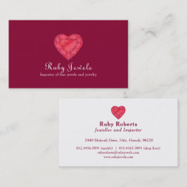 Visitenkarte für Ruby-Herz-Schmuck