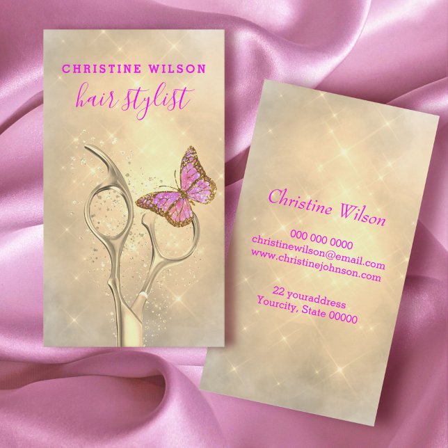 Visitenkarte für Schmetterlingshaarstickerei (Von Creator hochgeladen)