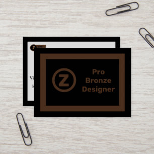 Visitenkarte für Schwarz-Bronze-Grafik-Designer