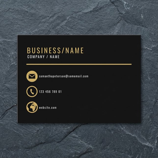 Visitenkarte für Schwarz-Gold-Icons. Visitenkarte (Black and gold icons business card. business card.)