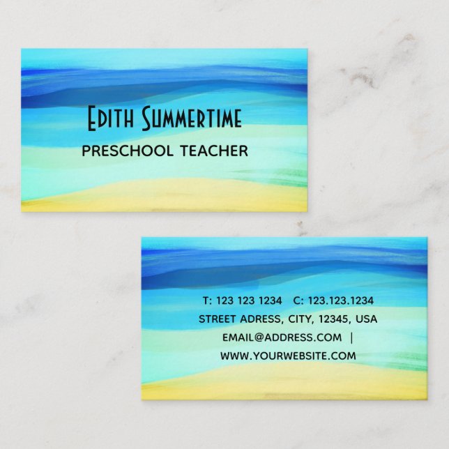 Visitenkarte für Strand und Gefühle (Vorne/Hinten)