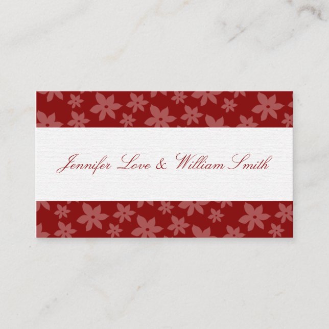 Visitenkarte für Veranstaltungen und Hochzeiten re Begleitkarte (Vorderseite)