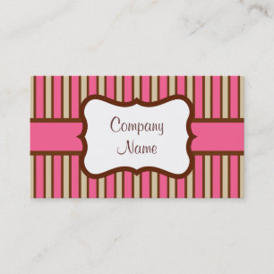 Visitenkarte für Vintage rosa Candy Stripes
