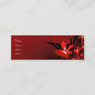 Visitenkarte Geschäft Schattig Rot Floral lang