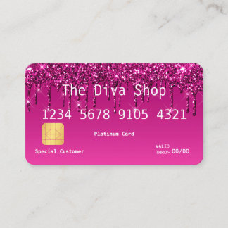 Visitenkarte| Glitzer Kreditkarte Lila rosa Visitenkarte