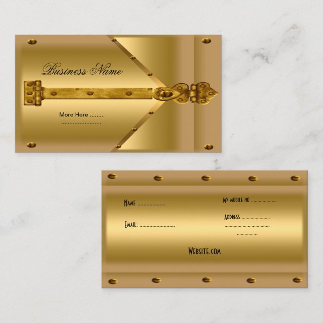 Visitenkarte Gold Metal Look Hinz (Vorne/Hinten)