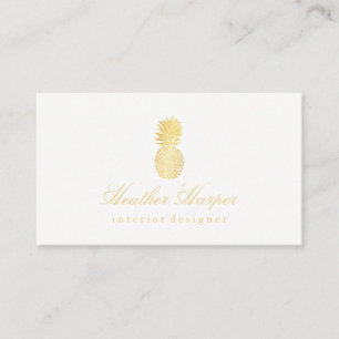 Visitenkarte - Golden Foil Ananas Script