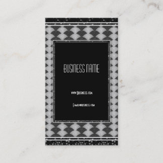 Visitenkarte Grau Schwarz Art Deco