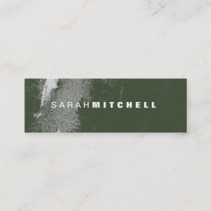 Visitenkarte - Green & White Grunge Monogramm