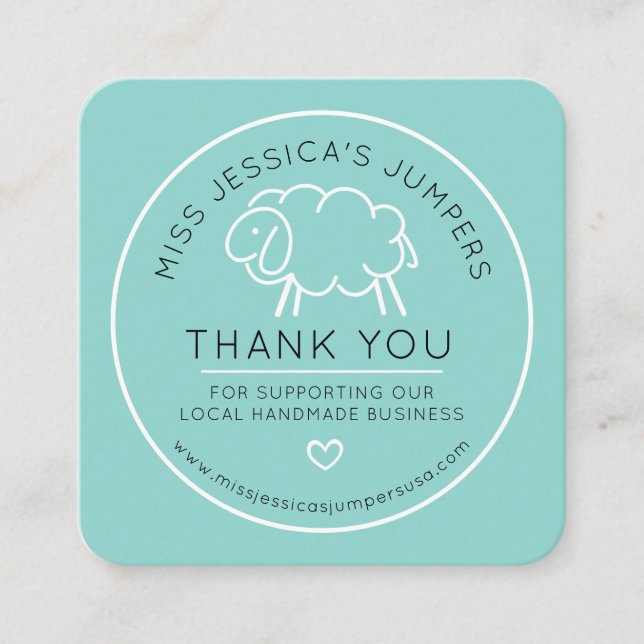 Visitenkarte Ideal für selbst gewirkte Strickwaren (Vorderseite)