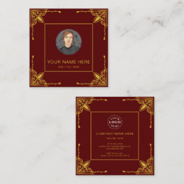 Visitenkarte in Maroon mit metallischem Gold Telefonnummerkarte