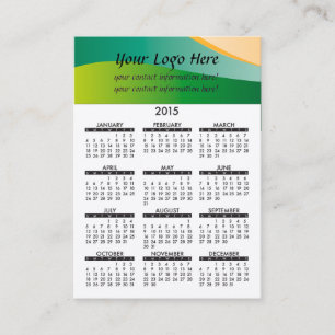 Visitenkarte-Kalender-grüne Wellen generisch Visitenkarte